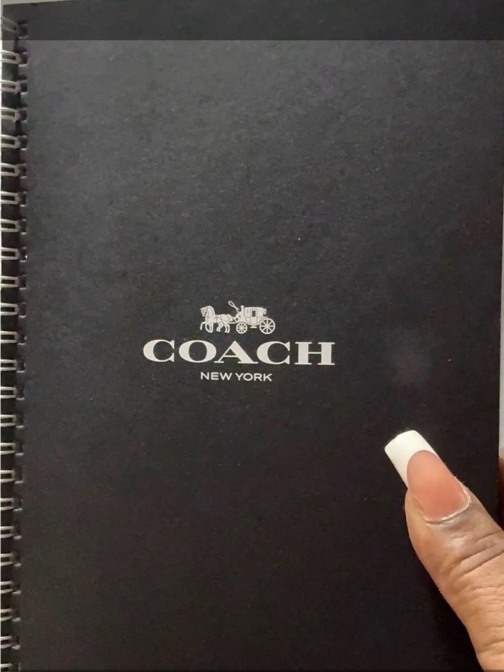 Coach Black Spiral Logo Notebook